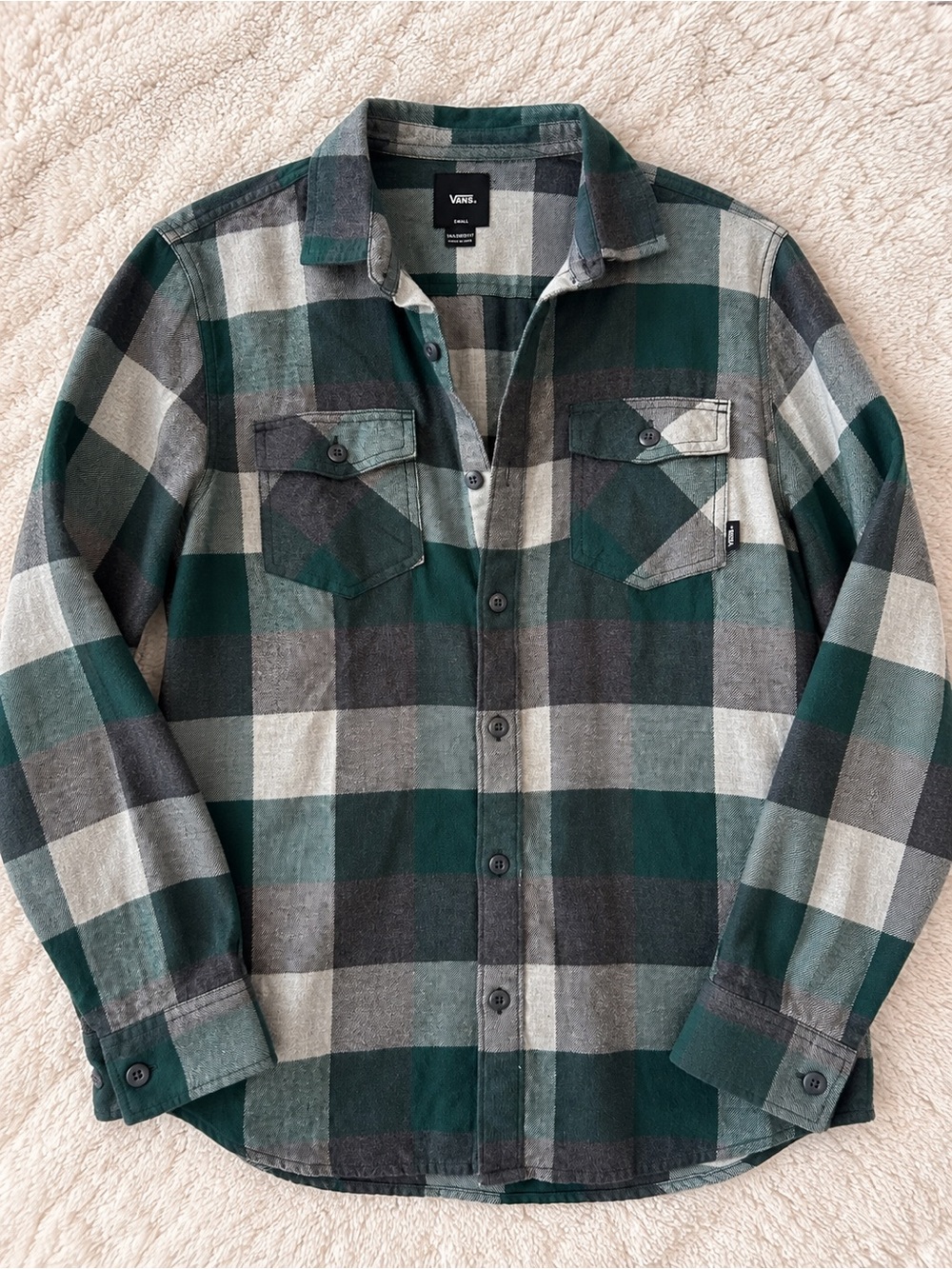 Men’s Vans Green Plaid Flannel | S